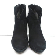 Alexandre Birman Platform Ankle Boots Black Suede Size 7 High Heel Booties
