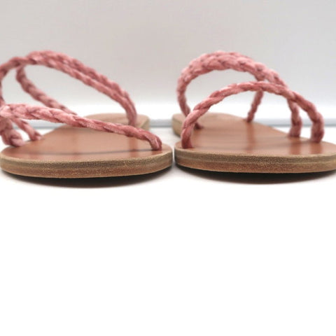 Ancient Greek Sandals Alkmini Slides Dusty Pink Braided Velvet Size 38 NEW