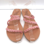 Ancient Greek Sandals Alkmini Slides Dusty Pink Braided Velvet Size 38 NEW