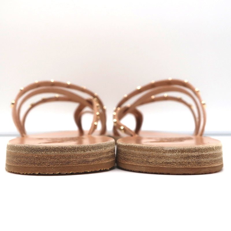 Ancient Greek Sandals Apli Amalia Nails Slide Sandals Beige Leather Size 38 NEW