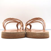 Ancient Greek Sandals Apli Amalia Nails Slide Sandals Beige Leather Size 38 NEW