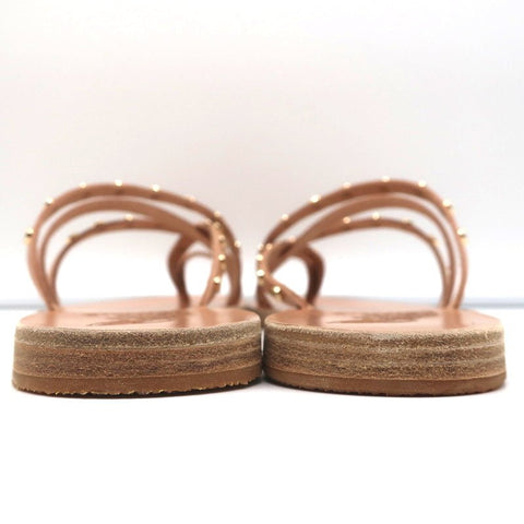 Ancient Greek Sandals Apli Amalia Nails Slide Sandals Beige Leather Size 38 NEW