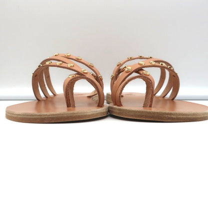 Ancient Greek Sandals Apli Amalia Nails Slide Sandals Beige Leather Size 38 NEW