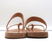 Ancient Greek Sandals Daphnae Slide Sandals Silver Metallic Leather Size 38