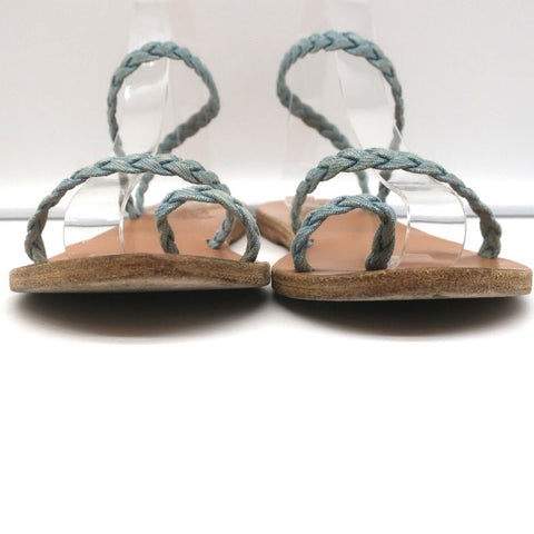 Ancient Greek Sandals Eleftheria Ankle Strap Sandals Braided Light Denim Size 38