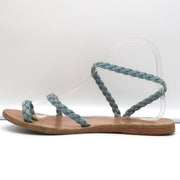 Ancient Greek Sandals Eleftheria Ankle Strap Sandals Braided Light Denim Size 38