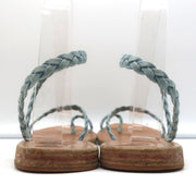 Ancient Greek Sandals Eleftheria Ankle Strap Sandals Braided Light Denim Size 38