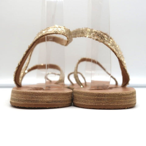 Ancient Greek Sandals Eleftheria Ankle Strap Sandals Gold Sequin Size 38 NEW