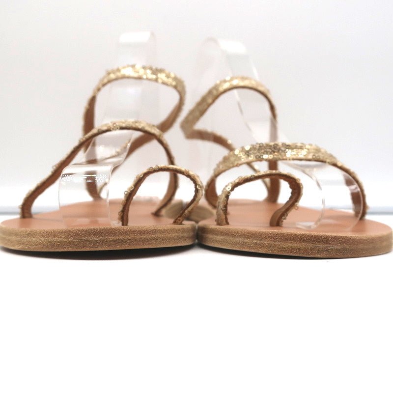 Ancient Greek Sandals Eleftheria Ankle Strap Sandals Gold Sequin Size 38 NEW