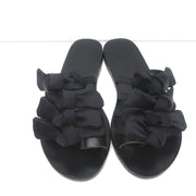 Ancient Greek Sandals Hara Bow Slide Sandals Black Satin Size 38
