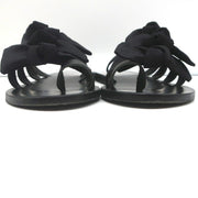 Ancient Greek Sandals Hara Bow Slide Sandals Black Satin Size 38