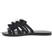 Ancient Greek Sandals Hara Bow Slide Sandals Black Satin Size 38