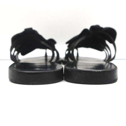 Ancient Greek Sandals Hara Bow Slide Sandals Black Satin Size 38