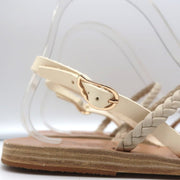 Ancient Greek Sandals Irida Slingback Sandals Off-White Braided Leather Size 38