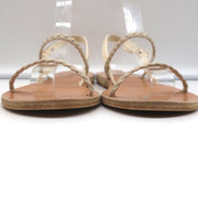 Ancient Greek Sandals Irida Slingback Sandals Off-White Braided Leather Size 38