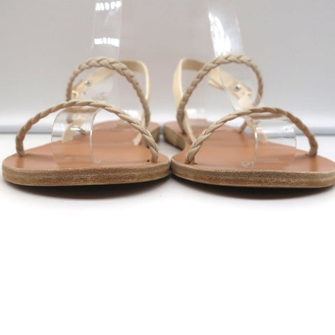 Ancient Greek Sandals Irida Slingback Sandals Off-White Braided Leather Size 38