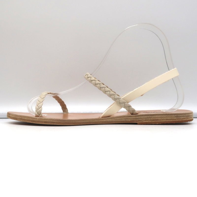 Ancient Greek Sandals Irida Slingback Sandals Off-White Braided Leather Size 38