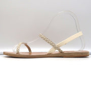 Ancient Greek Sandals Irida Slingback Sandals Off-White Braided Leather Size 38