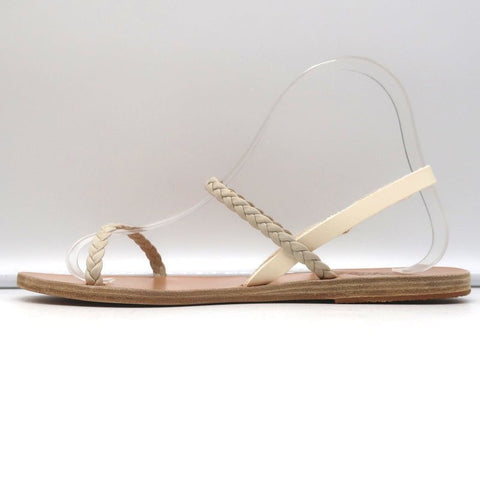 Ancient Greek Sandals Irida Slingback Sandals Off-White Braided Leather Size 38