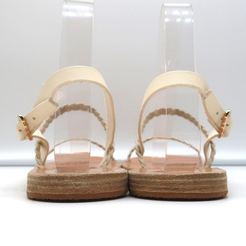 Ancient Greek Sandals Irida Slingback Sandals Off-White Braided Leather Size 38