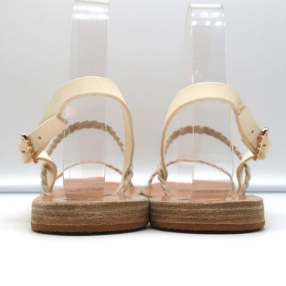Ancient Greek Sandals Irida Slingback Sandals Off-White Braided Leather Size 38