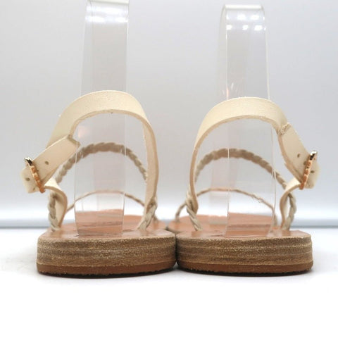 Ancient Greek Sandals Irida Slingback Sandals Off-White Braided Leather Size 38