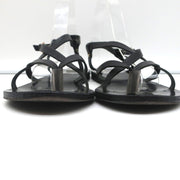 Ancient Greek Sandals Semele Crisscross Slingback Sandals Black Leather Size 38