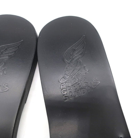 Ancient Greek Sandals Taygete Bow Slide Sandals Black Velvet Size 38