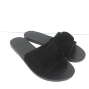 Ancient Greek Sandals Taygete Bow Slide Sandals Black Velvet Size 38