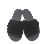 Ancient Greek Sandals Taygete Bow Slide Sandals Black Velvet Size 38