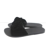 Ancient Greek Sandals Taygete Bow Slide Sandals Black Velvet Size 38