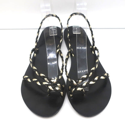 Ancient Greek Sandals Yianna Slingback Sandal Black/Gold Braided Leather Size 38