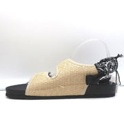 Arizona Love Apache Bandana Raffia Sandals Natural/Black Size 40 NEW