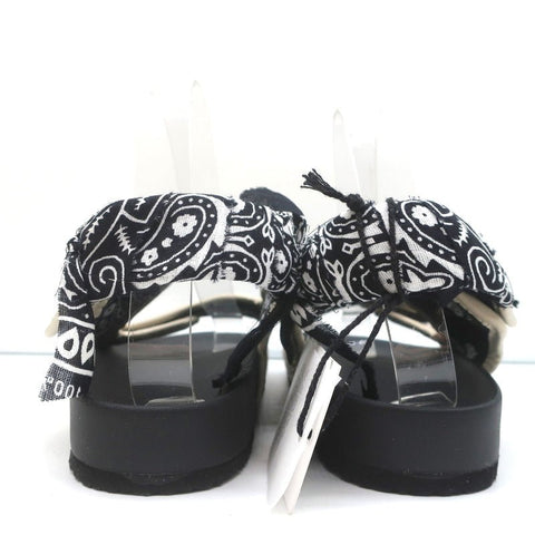 Arizona Love Apache Bandana Raffia Sandals Natural/Black Size 40 NEW