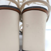 ATP Atelier Ankle Wrap Sandals Andria Cream Leather Size 41 Open Toe Heels