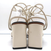ATP Atelier Ankle Wrap Sandals Andria Cream Leather Size 41 Open Toe Heels