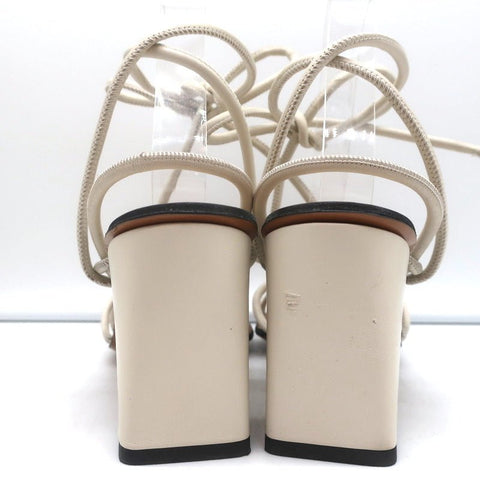 ATP Atelier Ankle Wrap Sandals Andria Cream Leather Size 41 Open Toe Heels