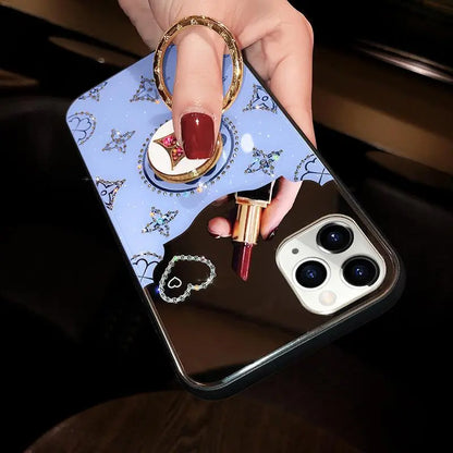 Blue Rhinestones Mirror Case lbcase