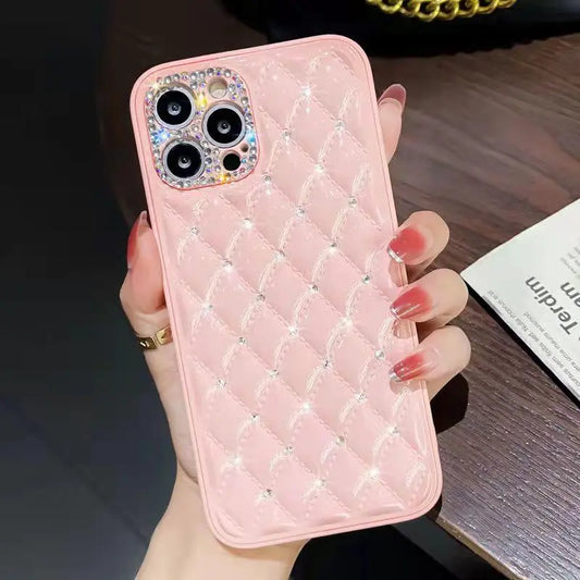 Luxury diamond-studded rhombus phone case for iphone lbcase