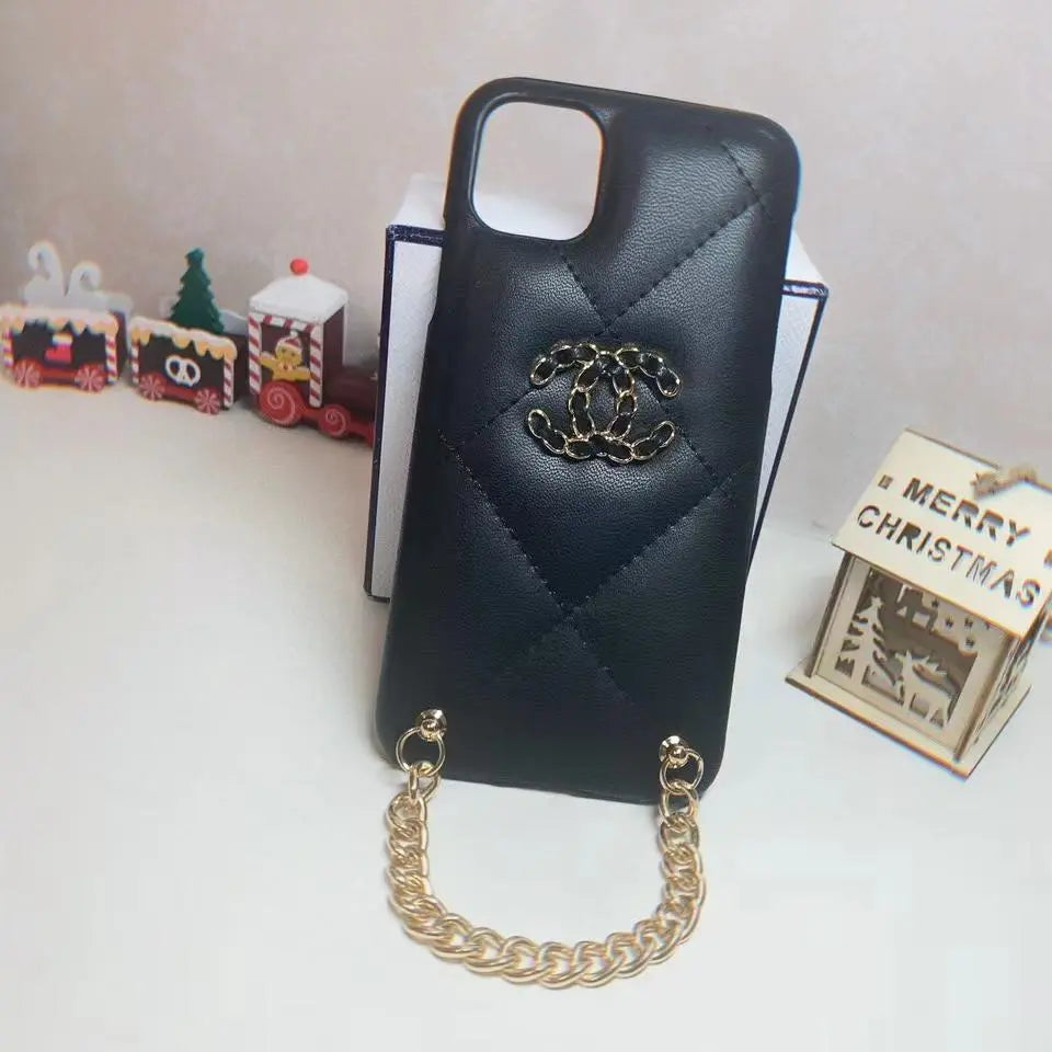 Luxury leather chain phone case lbcase
