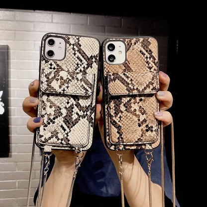 Snakeskin wallet chain phone case lbcase