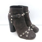 Balenciaga Studded Ankle Boots Dark Gray Suede Size 36.5 High Heel Booties