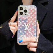 Old flower laser quicksand phone case for iPhone