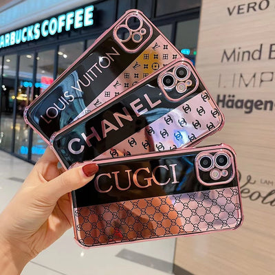 Pink  letter electroplating phone case