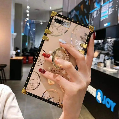 Time Pattern Square Phone Case lbcase