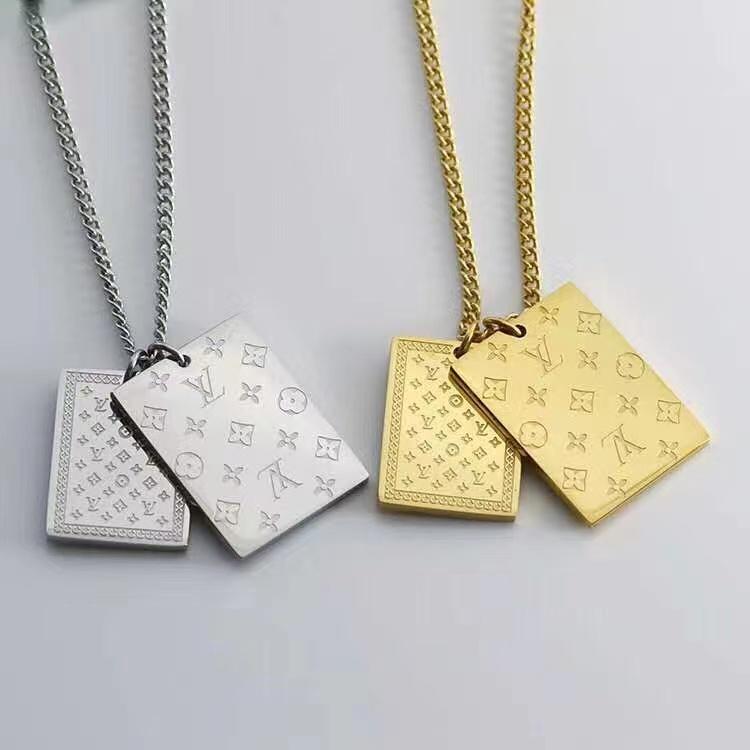 High-end Letter Block Pendant Necklace lbcase