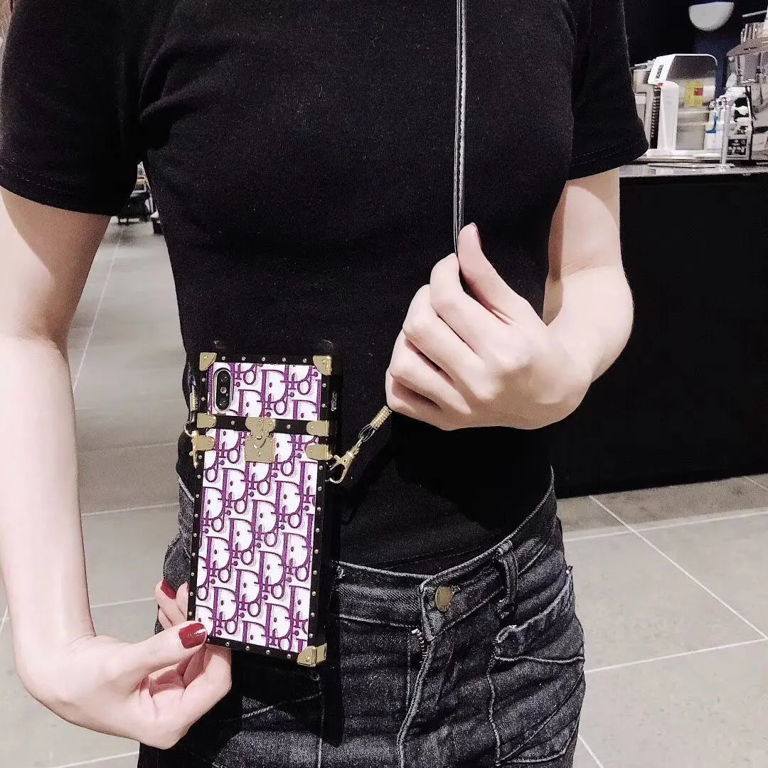 Fashion letter pattern square phone case lbcase