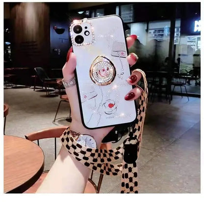 Rose rhinestone phone case For iphone lbcase