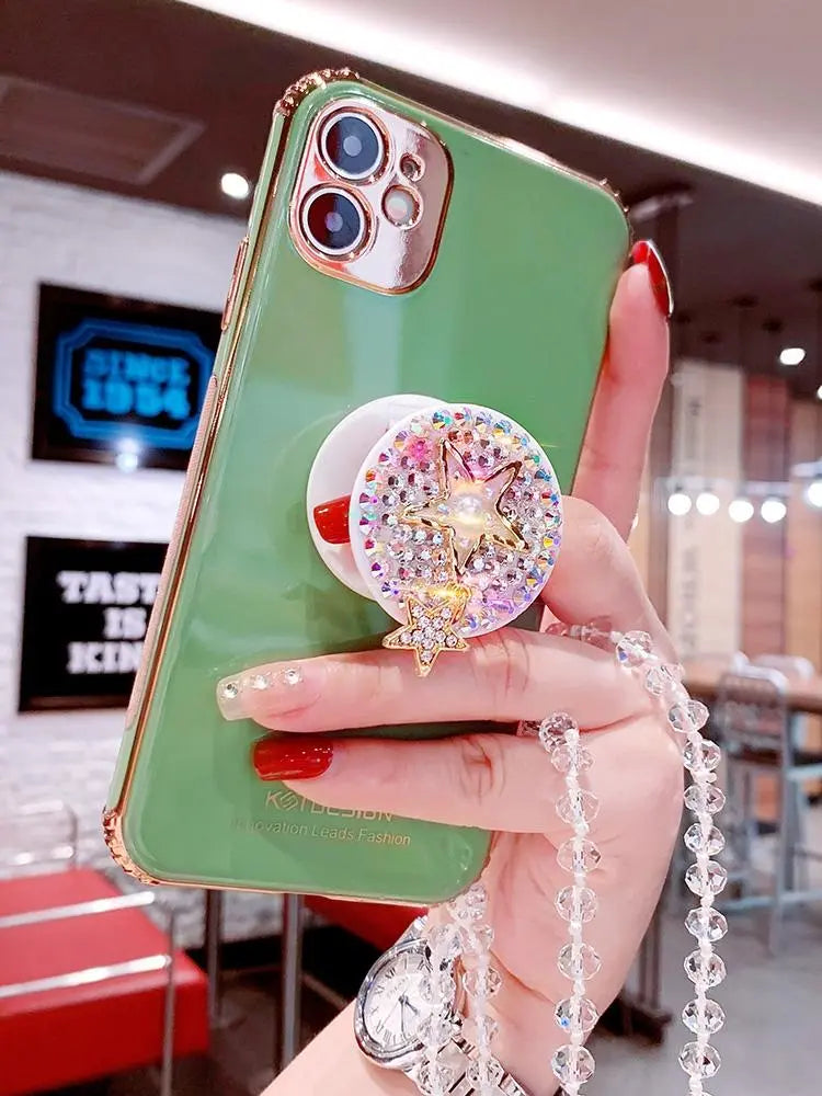 Fashion diamond electroplating phone case lbcase
