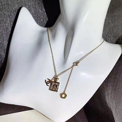 Women's Natural Crystal Perfume Bottle Necklace lbcase